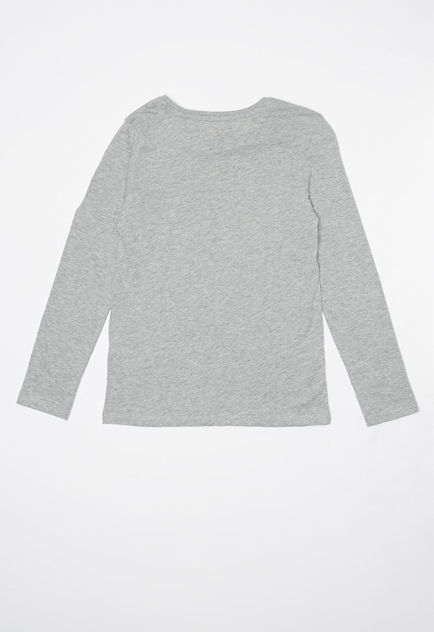 GUESS - Teens long sleeve scattered petals tri tee - grey