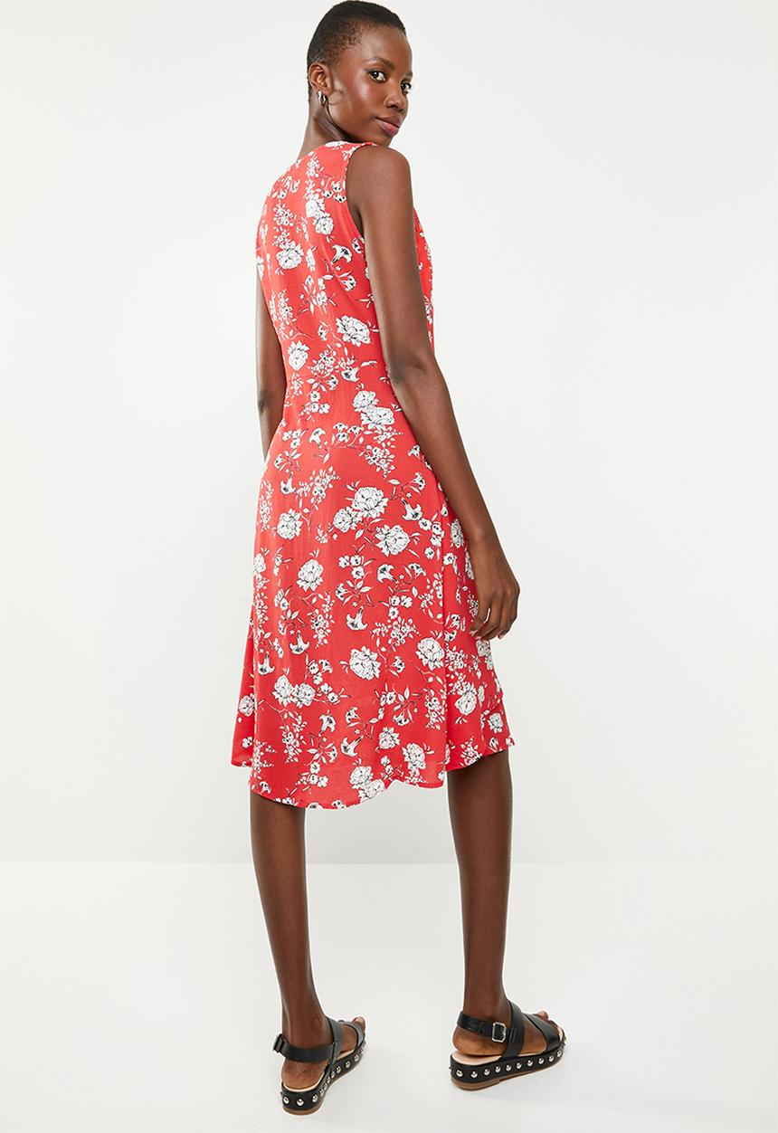 Revenge - Sleeveless faux wrap dress - multi