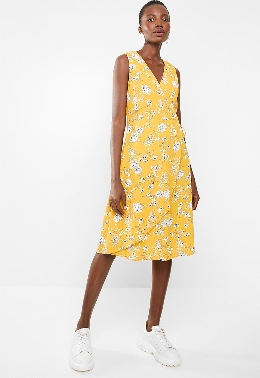 Revenge - Sleeveless faux wrap dress - multi