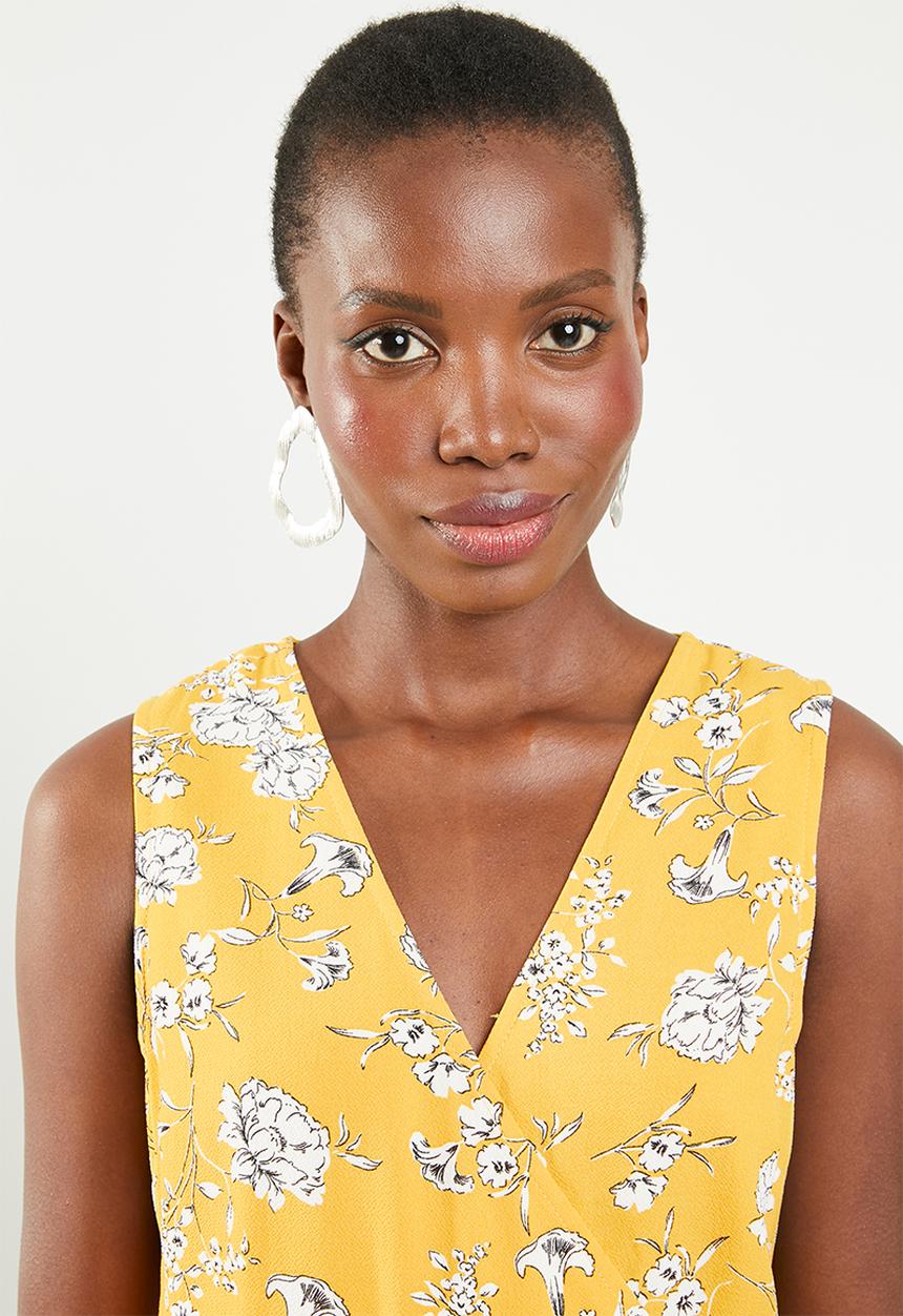 Revenge - Sleeveless faux wrap dress - multi