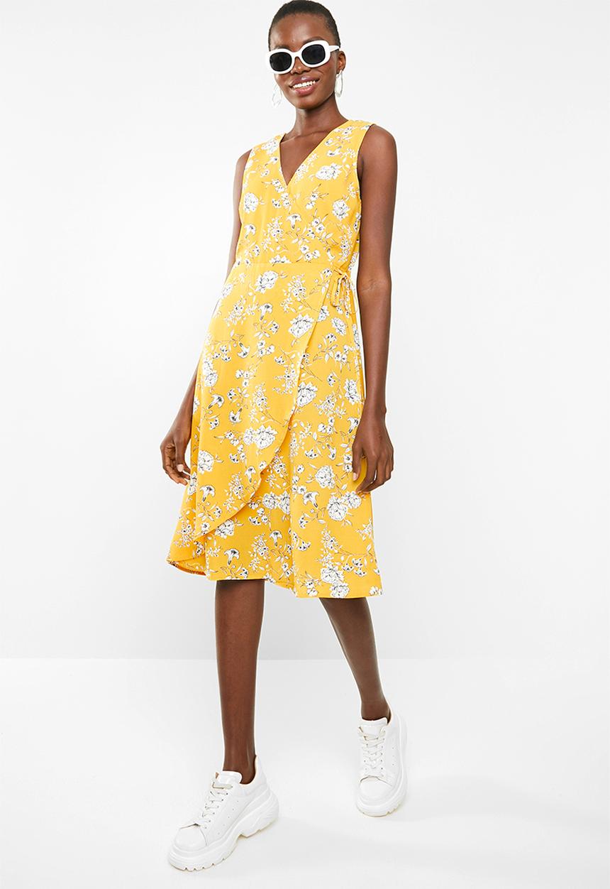 Revenge - Sleeveless faux wrap dress - multi