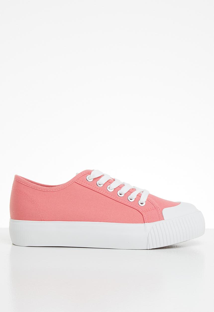 ONLY - Saloni plain canvas sneaker - pink