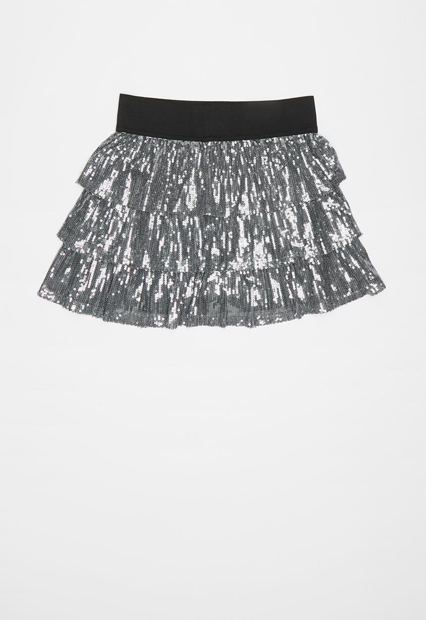 Pop Candy - Girls layered sequin skirt - grey