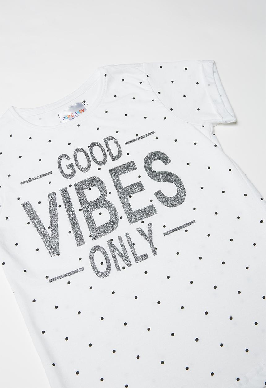 Pop Candy - Printed polka dot tee - white