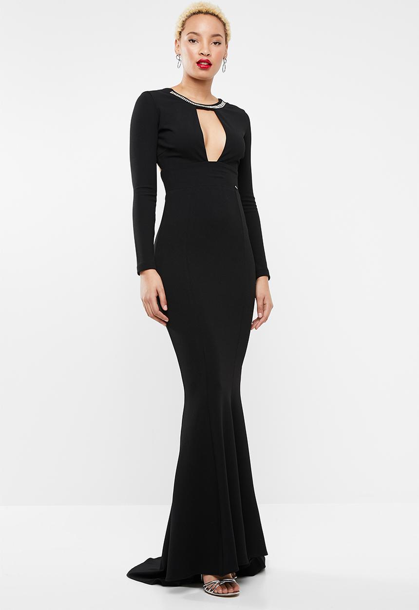 SISSY BOY - Maxi dress with diamante neck trim - black