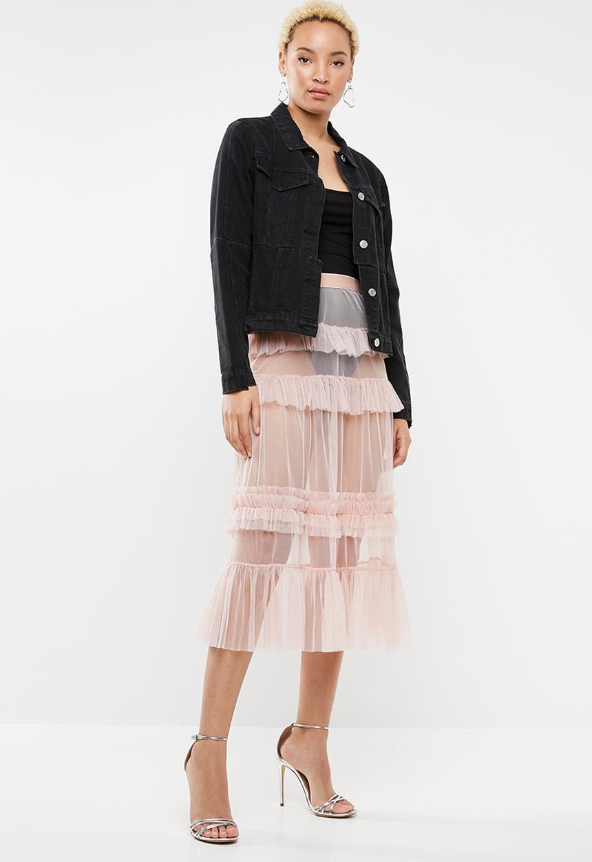 Forever21 - Mesh tiered frill skirt - pink