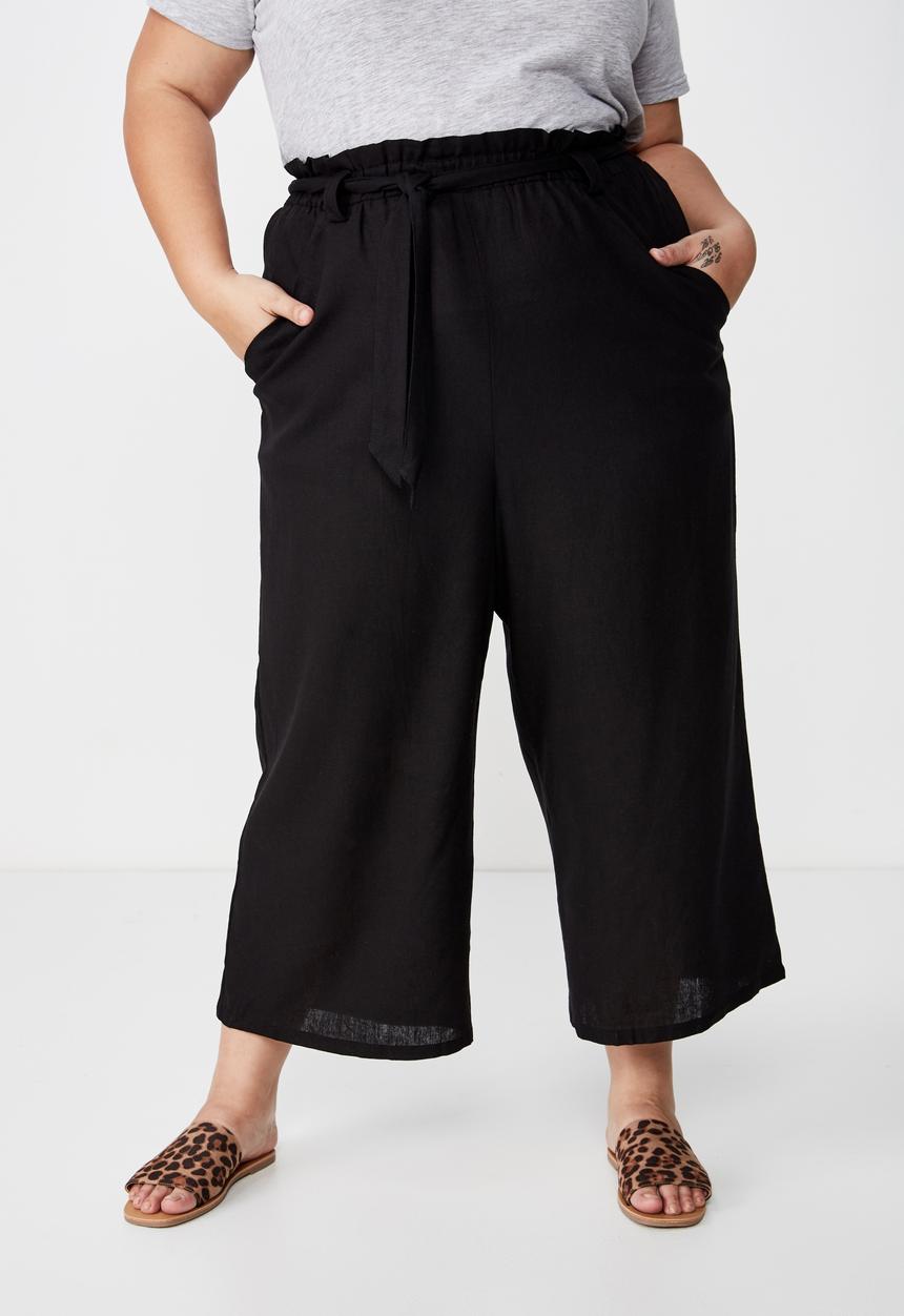 Cotton On - Curve paper bag culotte  - black