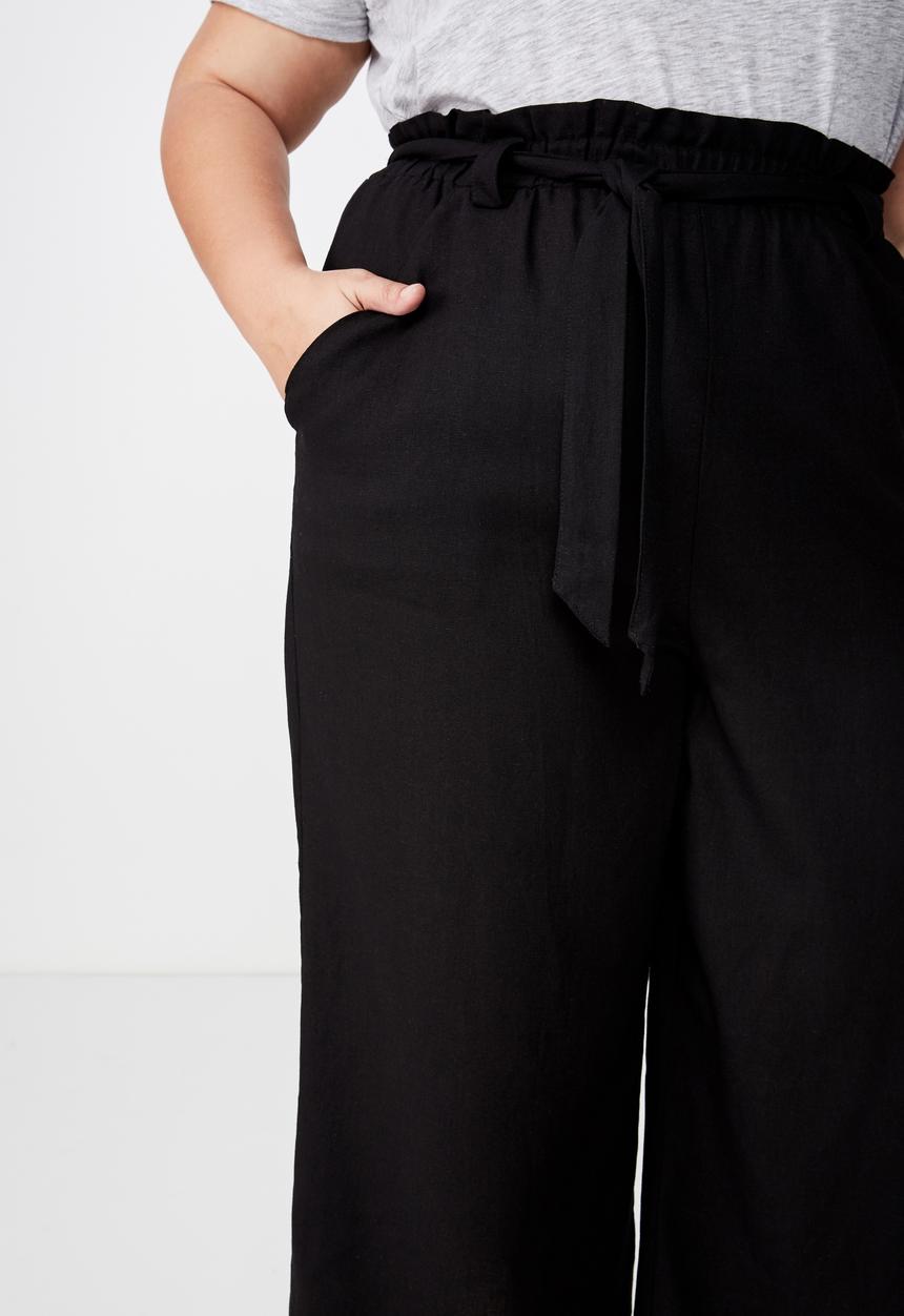 Cotton On - Curve paper bag culotte  - black