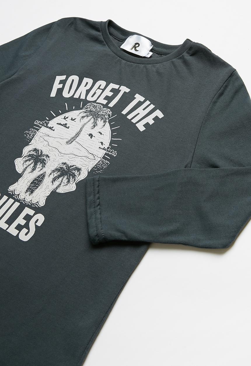 Rebel Republic - Kids long stripe sleeve tops - navy & khaki