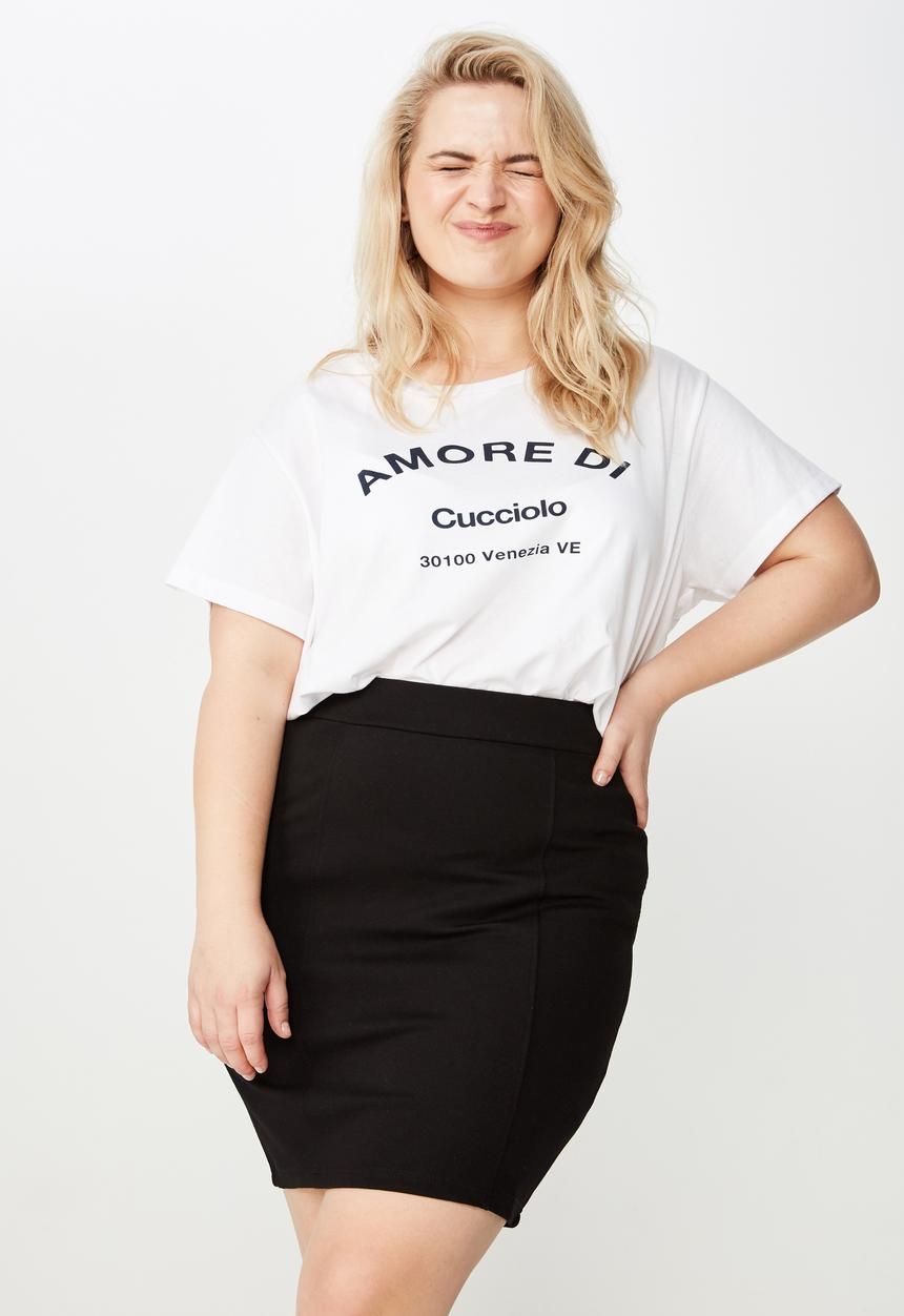 Cotton On - Curve pencil skirt  - black