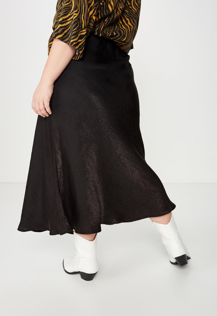 Cotton On - Curve drape skirt  - black