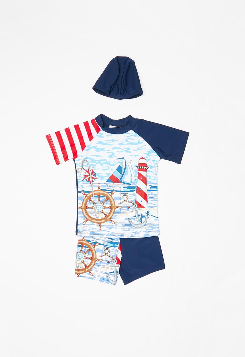 Pop Candy - Nautical 3 pc swim suit - multi