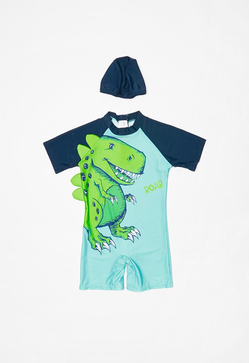 Pop Candy - Dino swimsuit - green & blue 