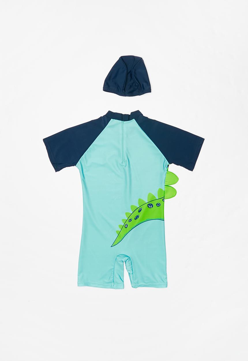 Pop Candy - Dino swimsuit - green & blue 