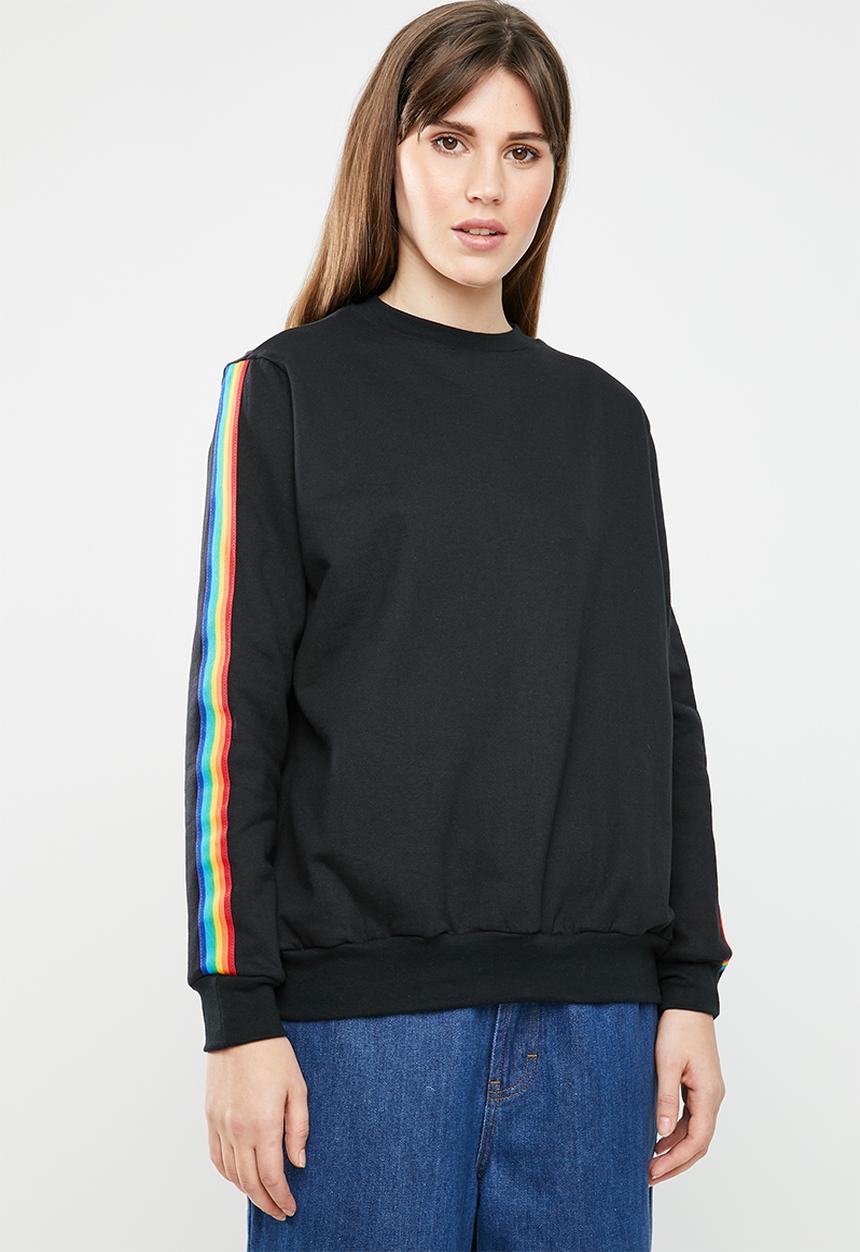 c(inch) - Rainbow stripe sweater - black