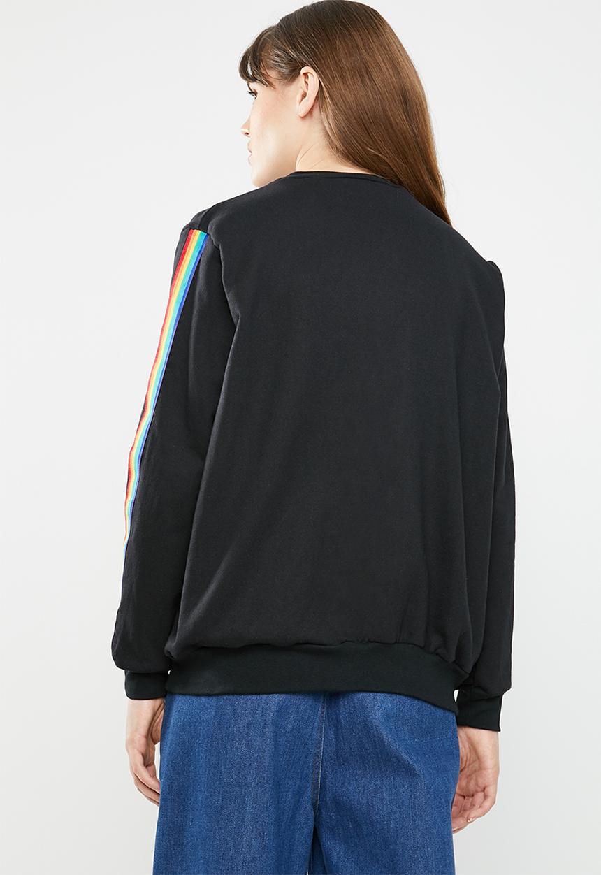 c(inch) - Rainbow stripe sweater - black
