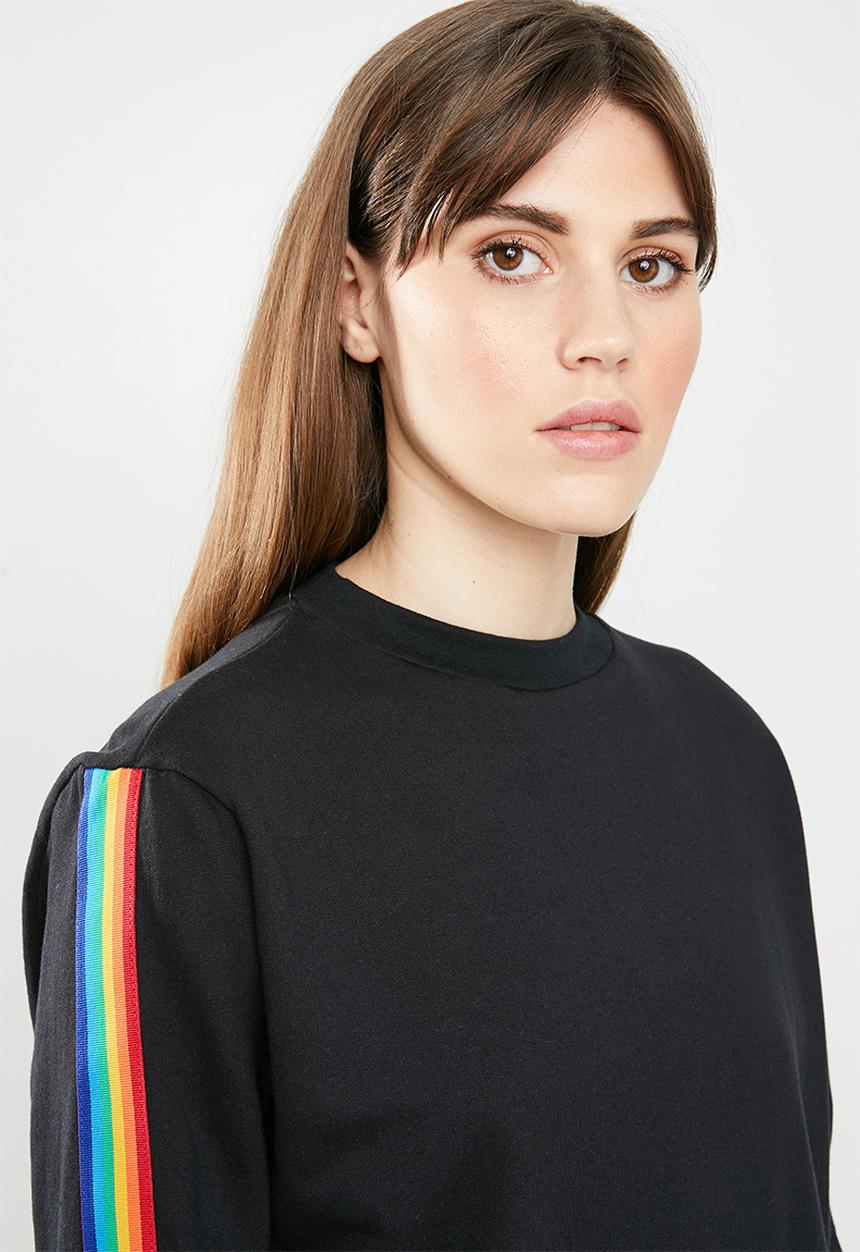 c(inch) - Rainbow stripe sweater - black