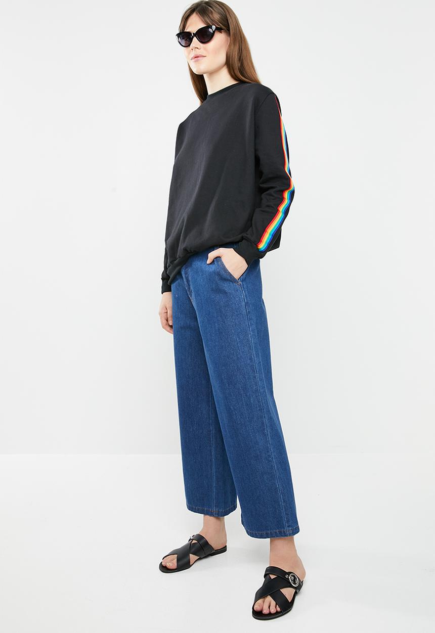 c(inch) - Rainbow stripe sweater - black