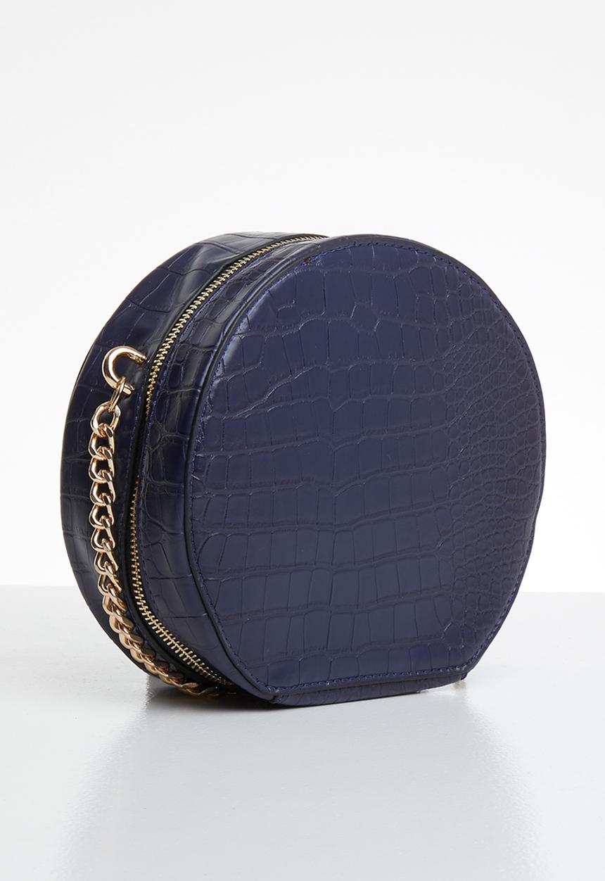 Superbalist - Round faux croc bag - navy