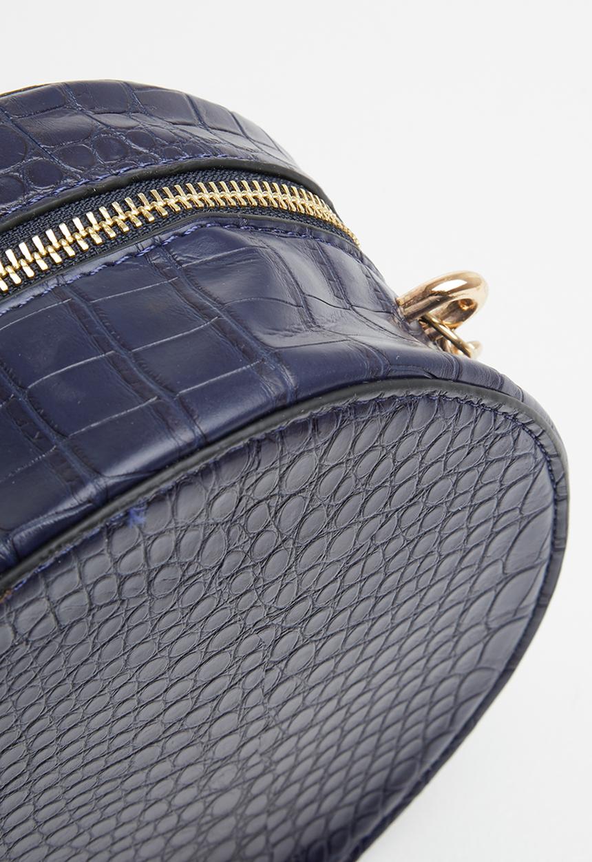 Superbalist - Round faux croc bag - navy