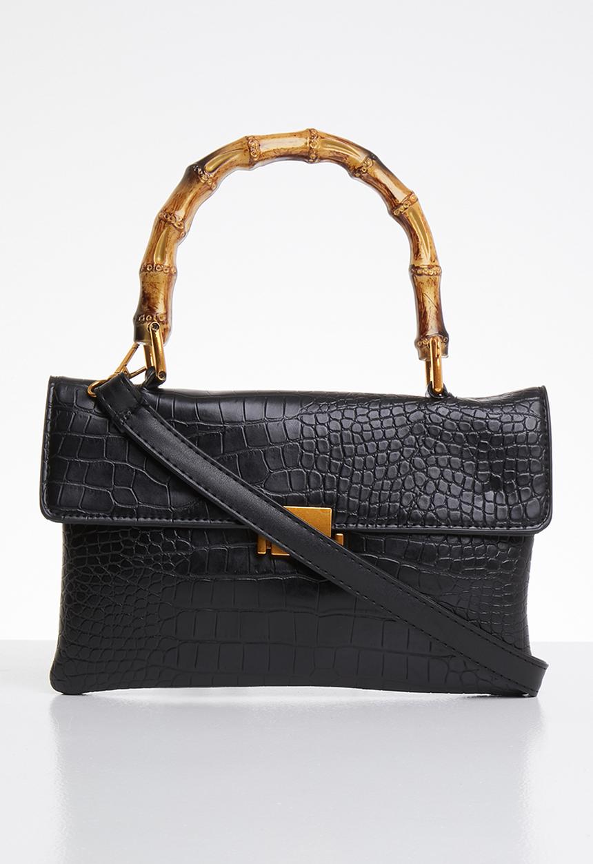 Superbalist - Dez faux croc bag - black