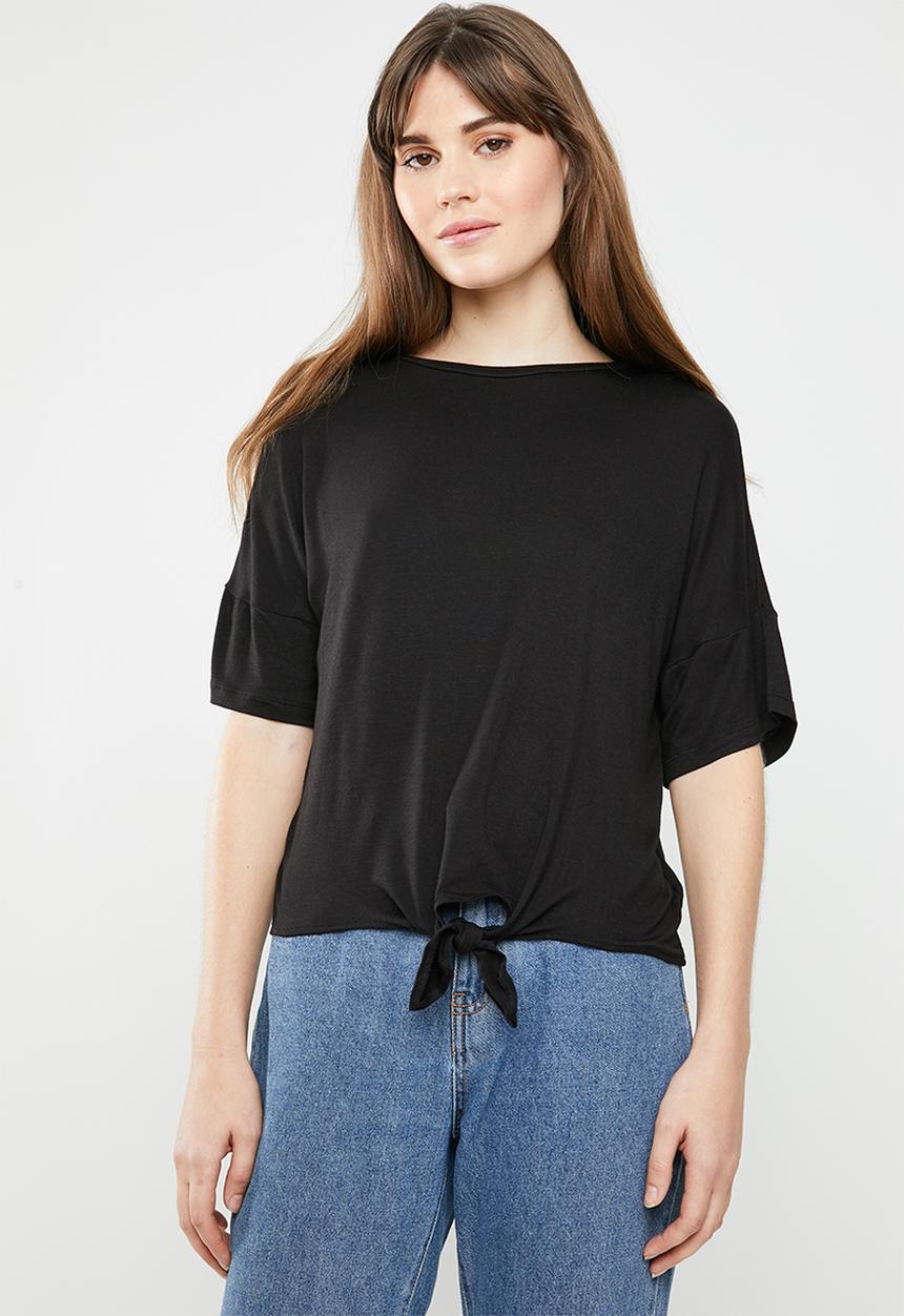 c(inch) - Knot front T-shirt - black