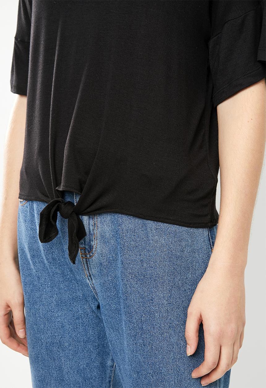 c(inch) - Knot front T-shirt - black