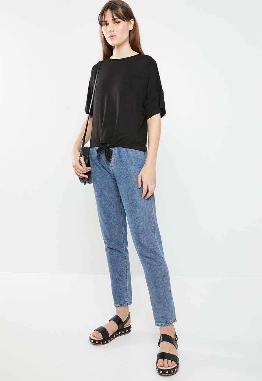 c(inch) - Knot front T-shirt - black