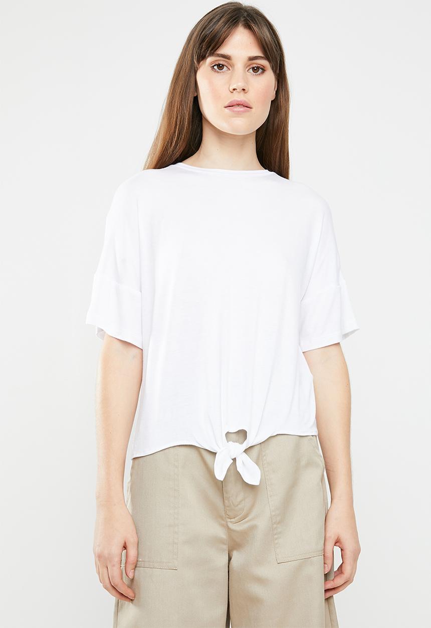 c(inch) - Knot front T-shirt - white