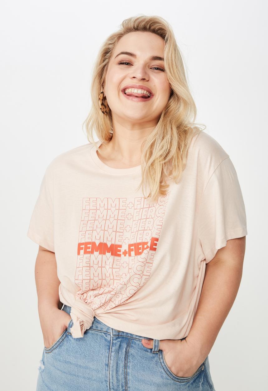 Cotton On - Curve graphic tee  - pink