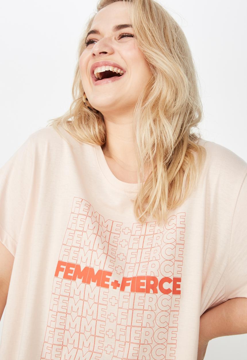 Cotton On - Curve graphic tee  - pink