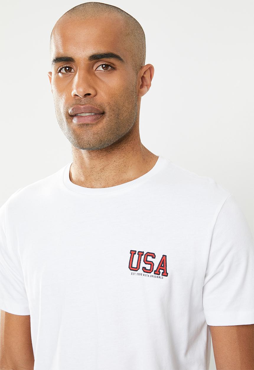 Jack & Jones - Authentique short sleeve crew neck T-shirt - white