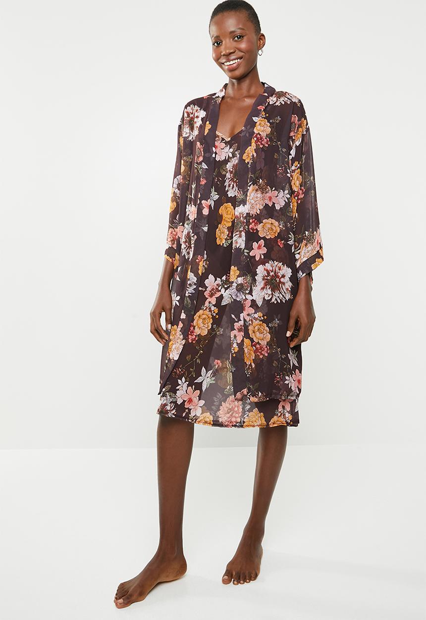 Superbalist - Belted sheer robe - burgundy