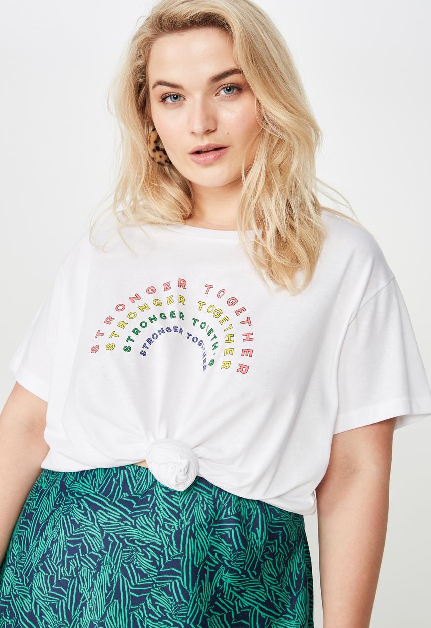 Cotton On - Curve graphic logo tee  - white