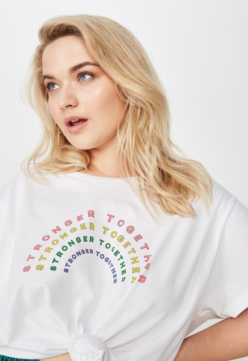 Cotton On - Curve graphic logo tee  - white