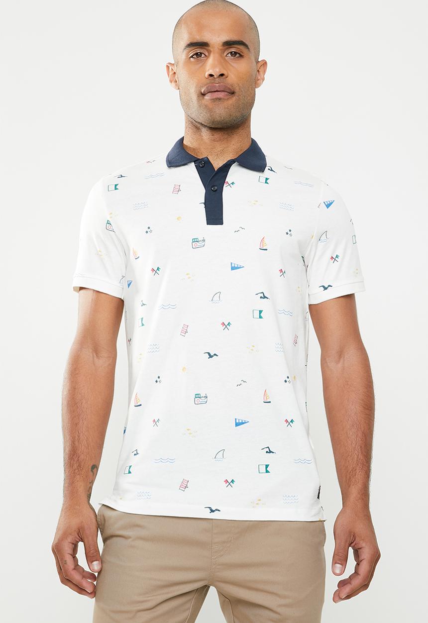 Jack & Jones - Scrippler short sleeve polo - navy & white