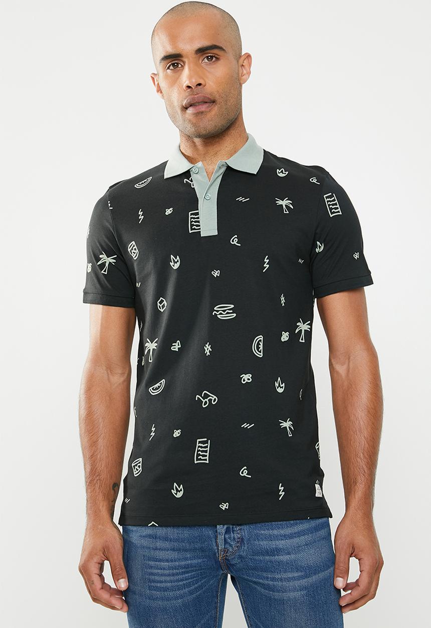 Jack & Jones - Scrippler short sleeve polo - black & green