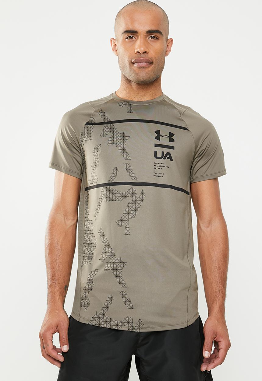 Under Armour - Mk1 short sleeve q2  printed tee - khaki