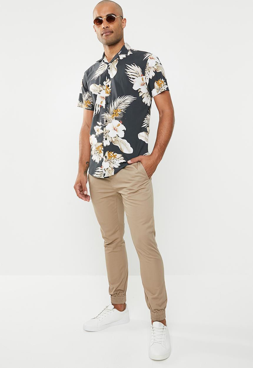 Jack & Jones - Hawaii resort short sleeve shirt - charcoal