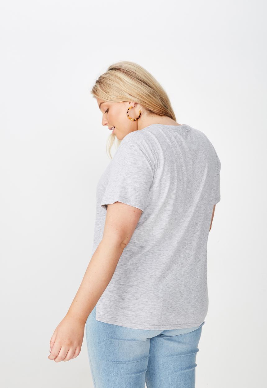 Cotton On - Curve crew neck tee  - grey