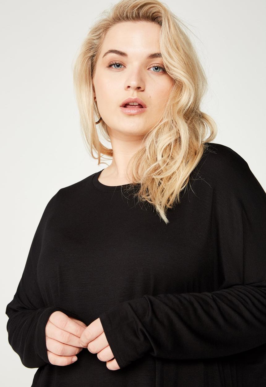 Cotton On - Curve batwing sleeve tee  - black