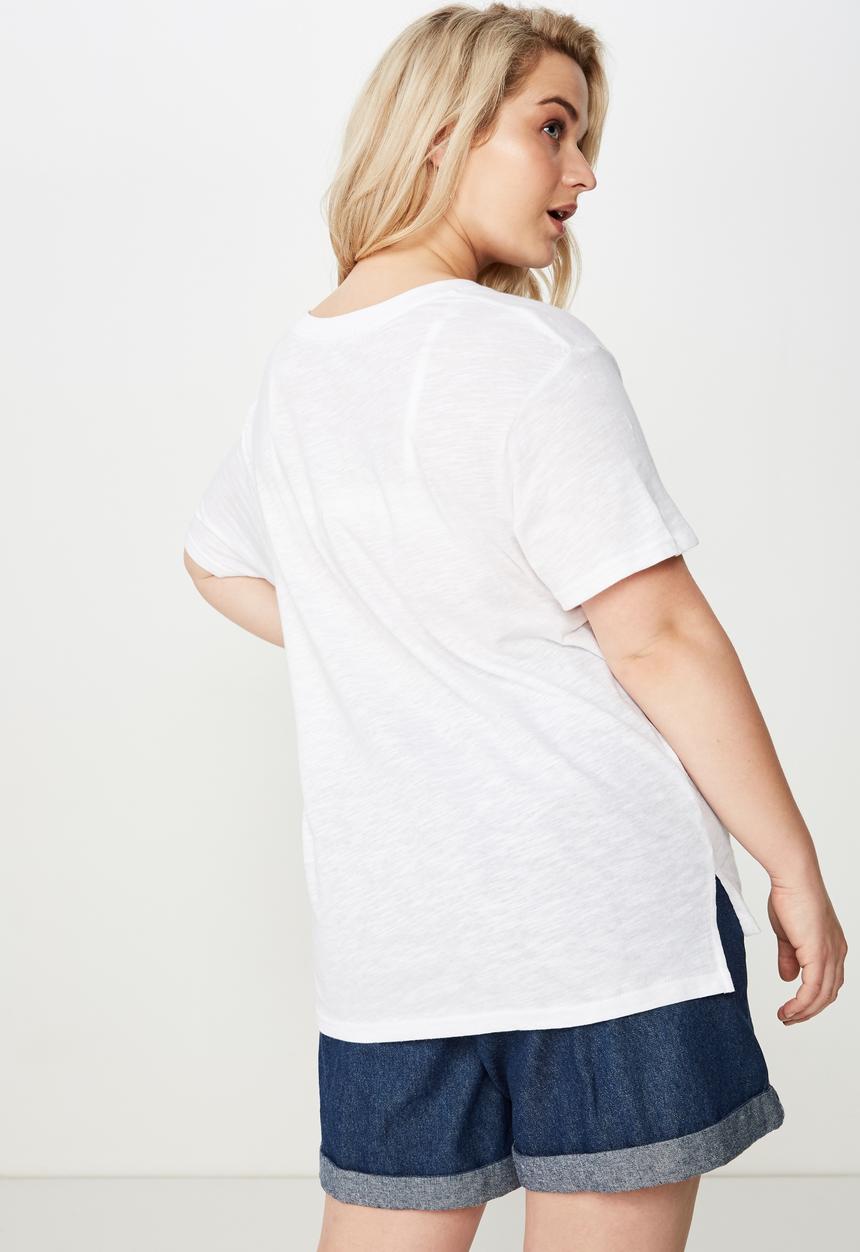 Cotton On - Curve crew neck tee  - white