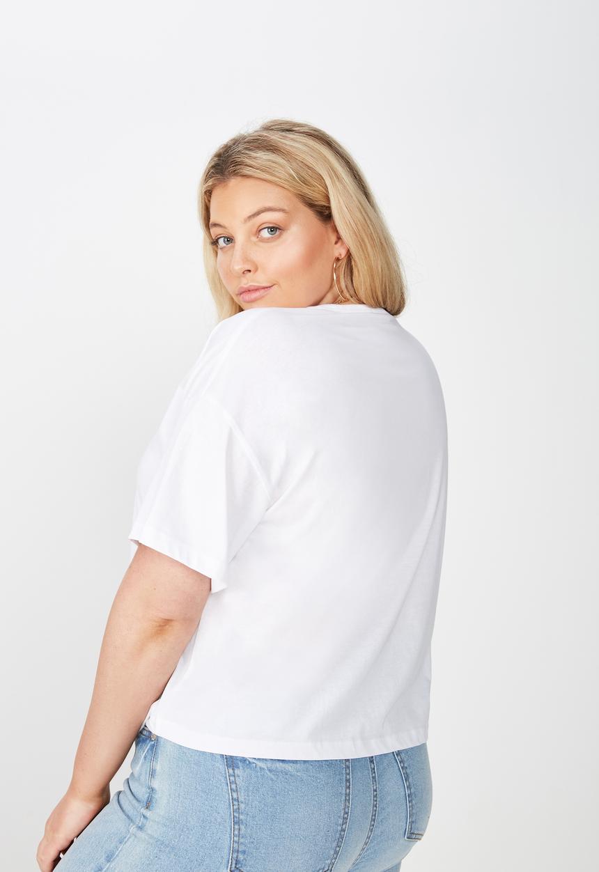 Cotton On - Curve relaxed v neck tee  - white
