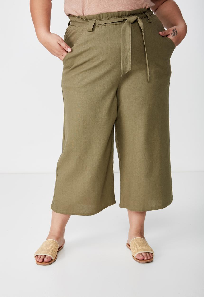 Cotton On - Curve paper bag culotte  - green