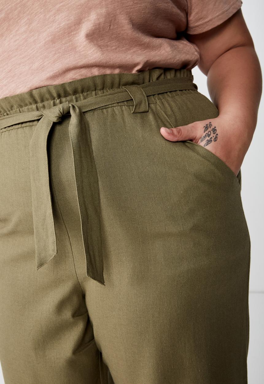 Cotton On - Curve paper bag culotte  - green