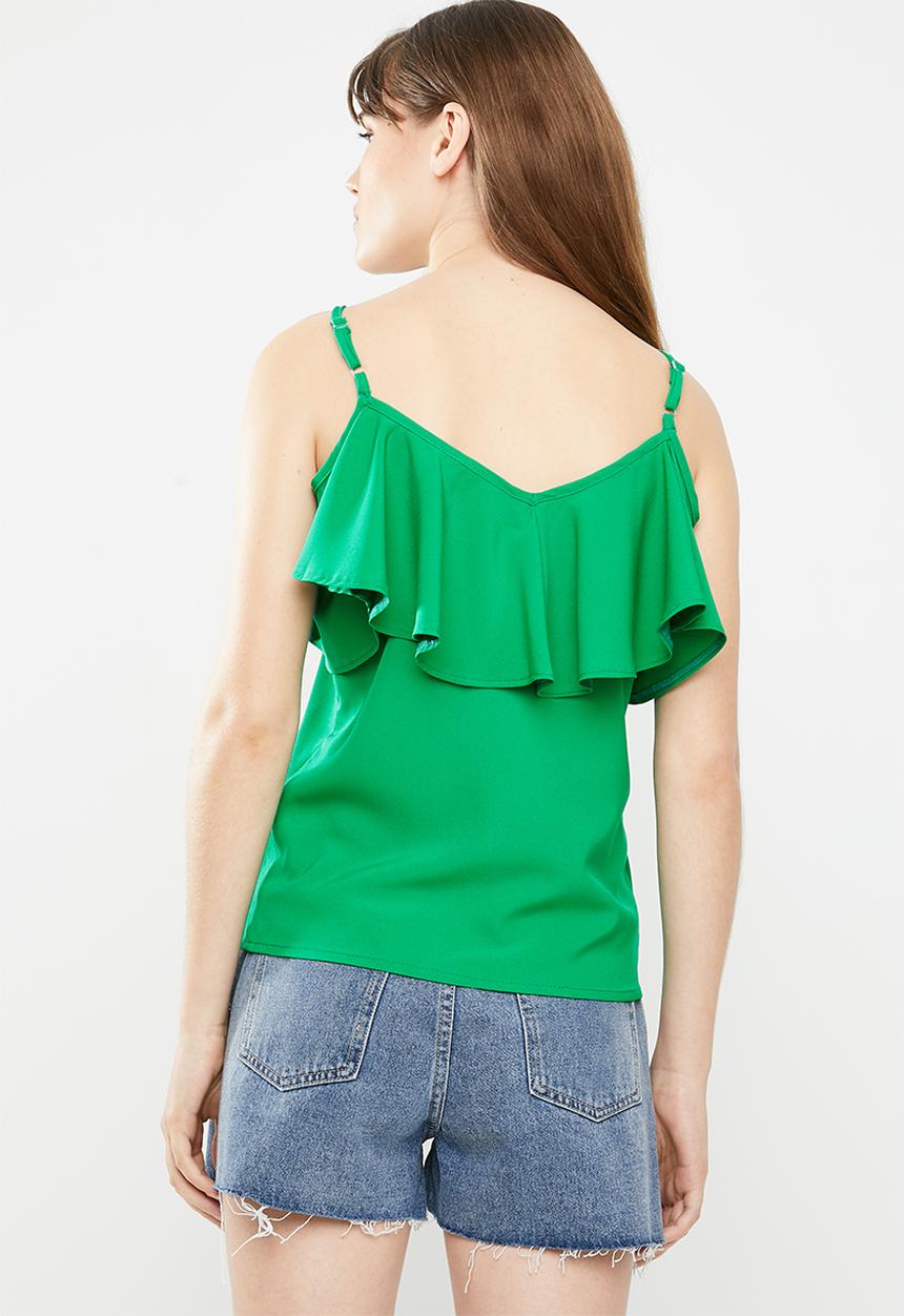 c(inch) - Frill detail cami - green