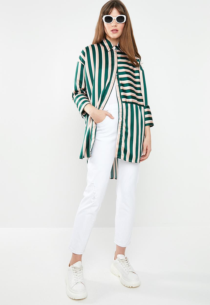 STYLE REPUBLIC - Oversized shirt - pale pink & green