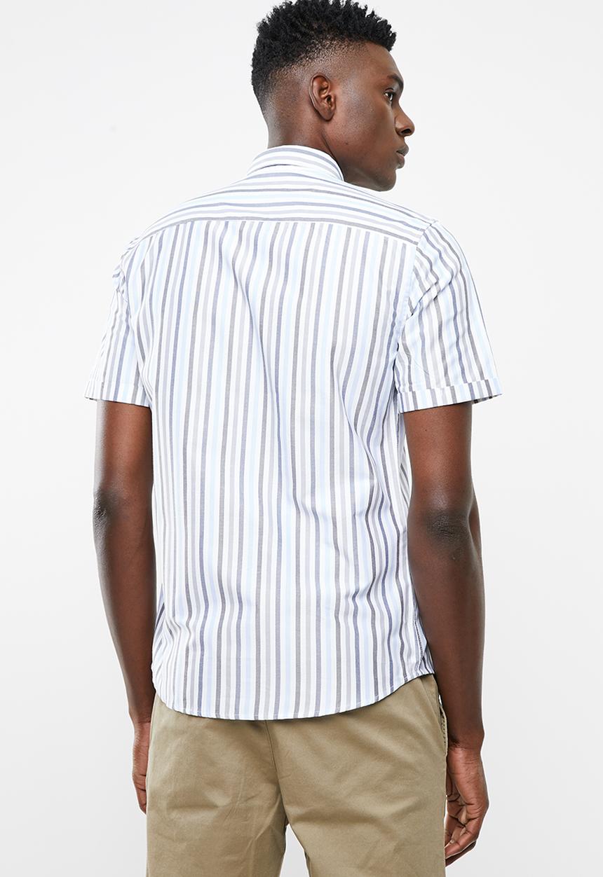 Only & Sons - Travis short sleeve striped shirt - blue