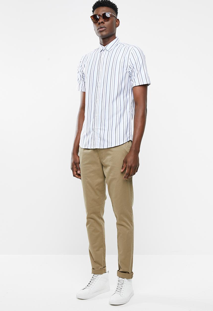 Only & Sons - Travis short sleeve striped shirt - blue