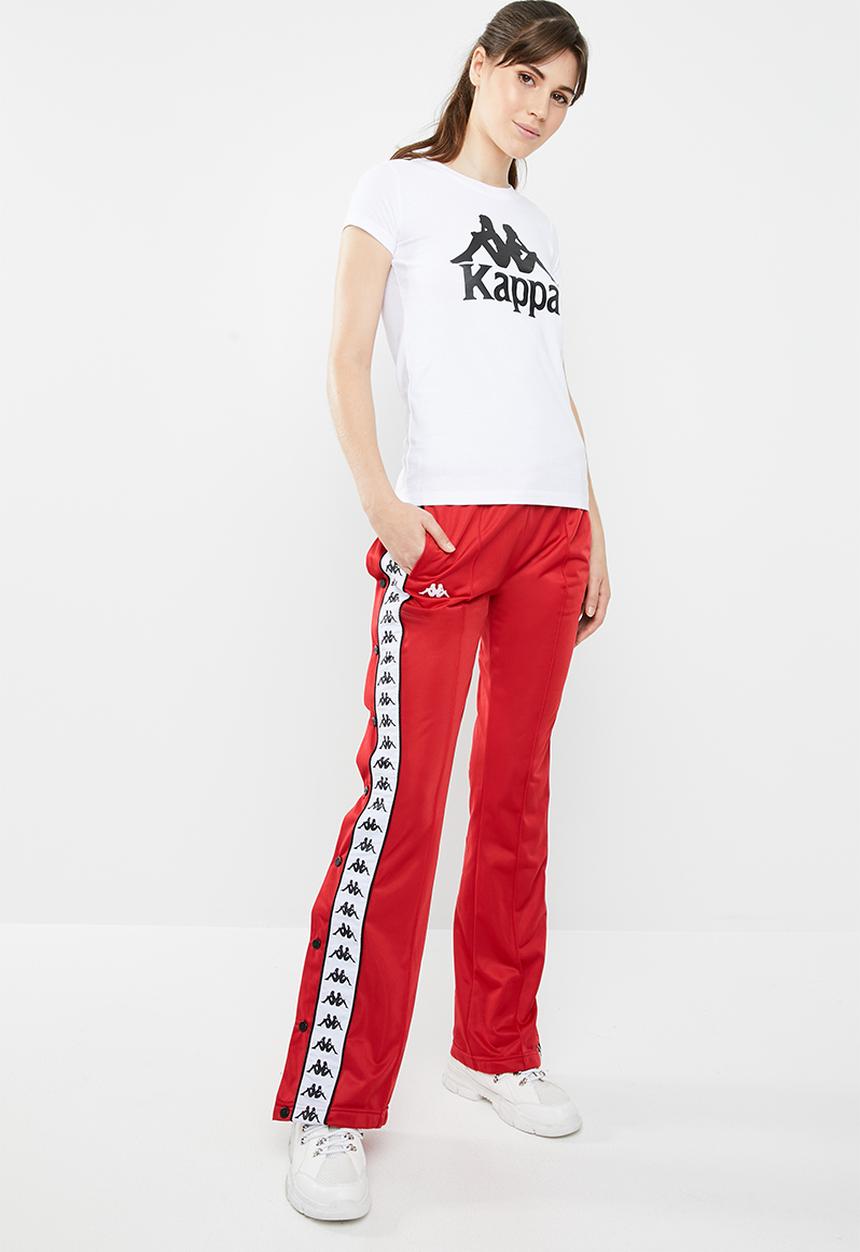 KAPPA - Banda snap pants - red & black